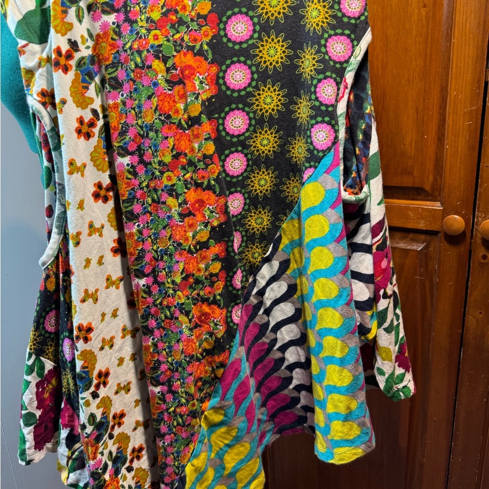 Desigual Floral Patchwork Asymmetrical A-Line Skirt - Multicolor - Size XL - Picture 5 of 15